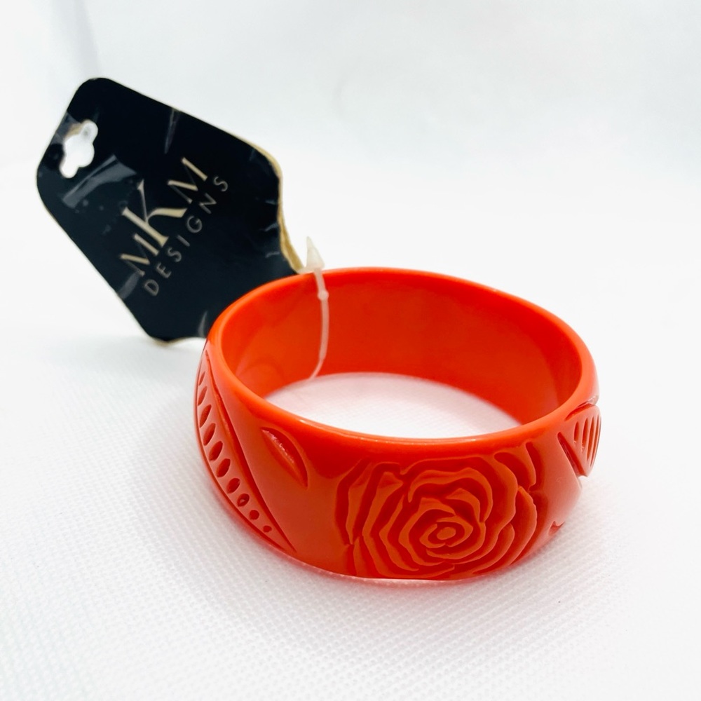 MKM Rose design bangle bracelet Coral Color